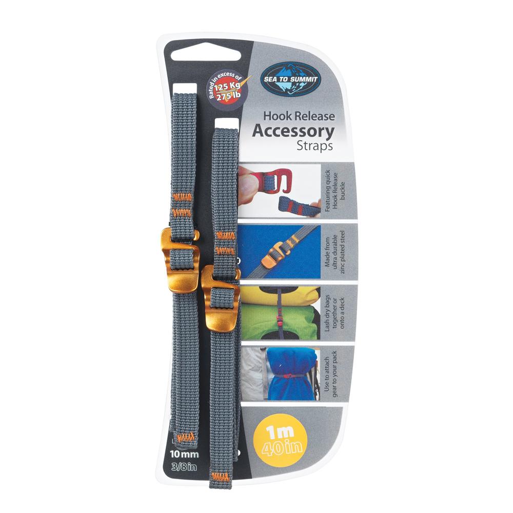 GREY/RED SEA TO SUMMIT HOOK RELEASE ACCESSORY STRAPS 10MM/2M 