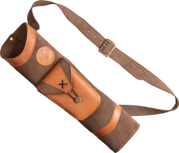 Genuine Leather Men Back Arrow Archery Quiver Traditional Hunting Storage Pouch 
