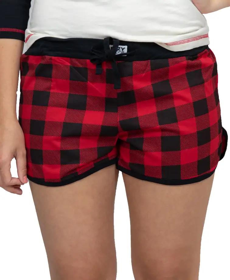 Kenco Outfitters | Lazy One Women's Red Plaid Pajama Shorts